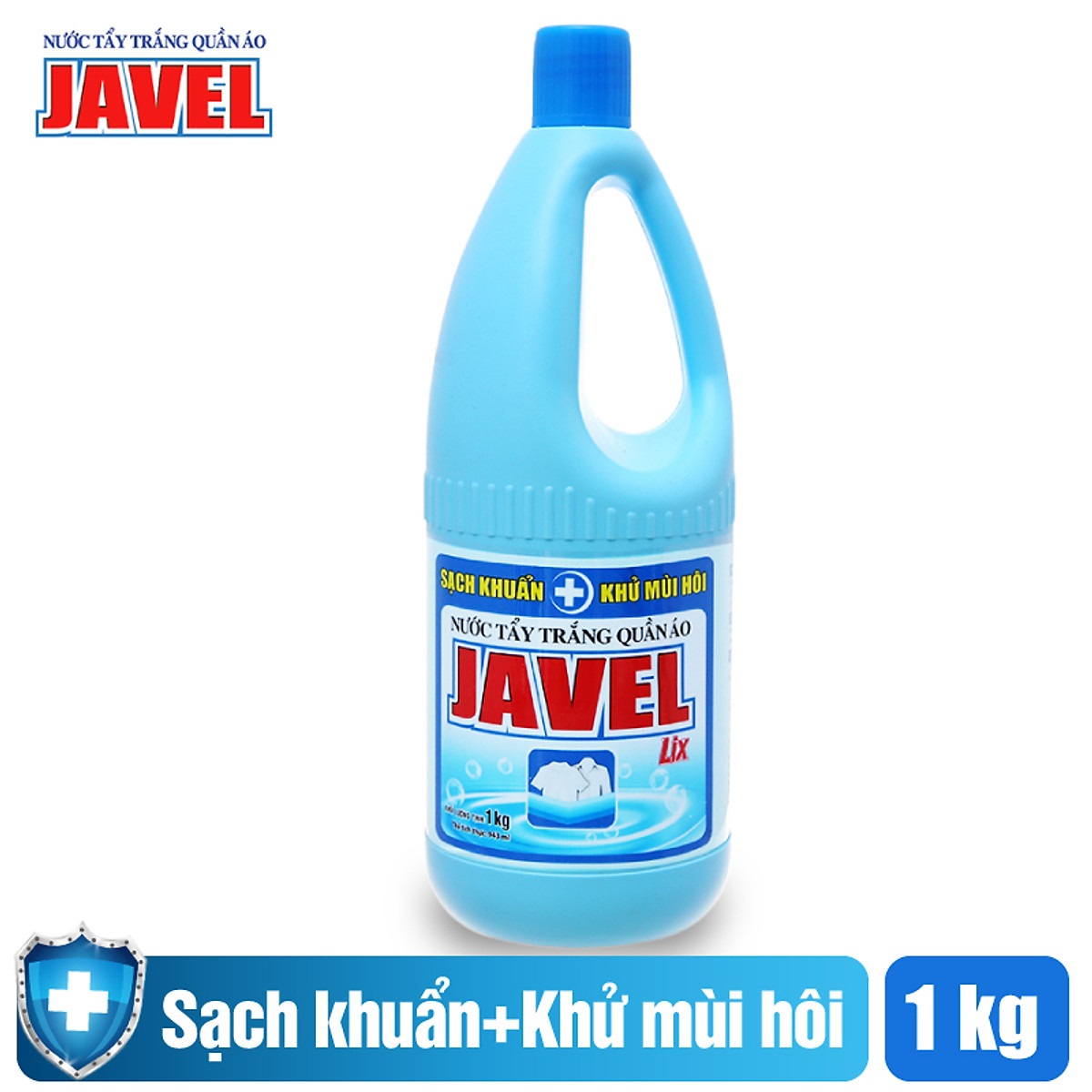 Nước tẩy quần áo trắng nước Javel Lix 1Kg - tẩy quần áo sạch khuẩn, khử mùi hôi - JL100