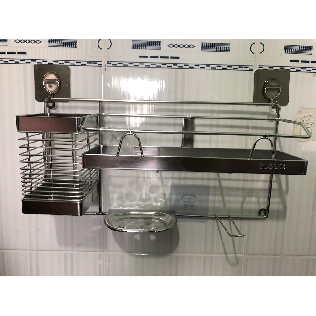 Kệ nhà tắm đa năng inox 304 cao cấp đựng nhiều thứ tiện lợi, sạch sẽ gọn gàng chắc chắn inox 304 Hcm