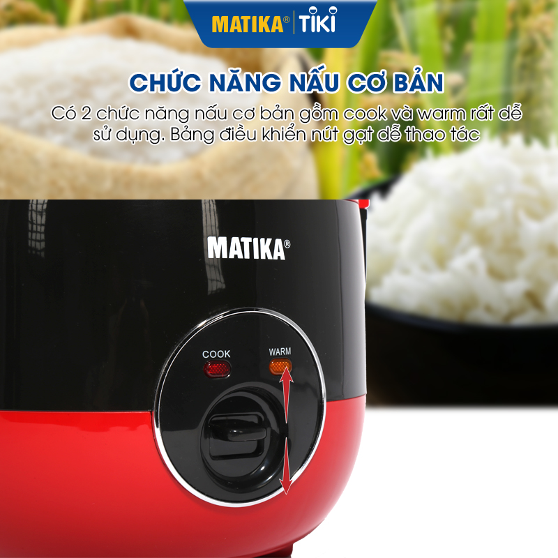 Nồi Cơm Điện Mini MATIKA 1.2L MTK-RC12 - Hàng chính hãng