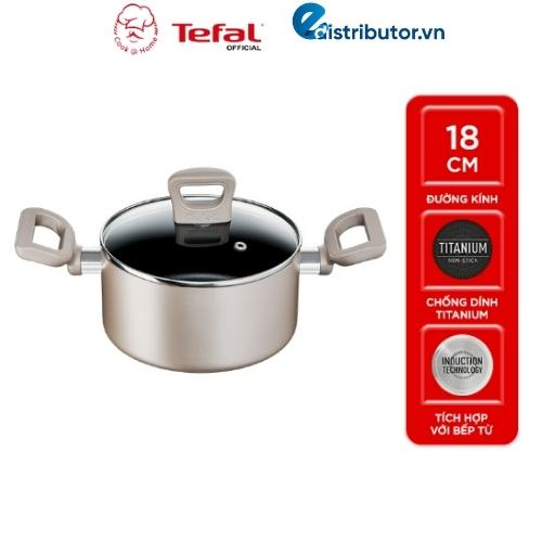 Nồi nhôm chống dính nắp kính Tefal Sensations 18cm H9104314 - Hàng chính hãng