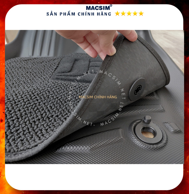 Thảm lót sàn ô tô 2 lớp dành cho xe LEXUS LX600 2023+ ( bản 7 chỗ) nhãn hiệu Macsim chất liệu TPV cao cấp màu đen-3 hàng ghế