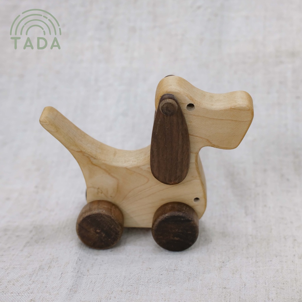 Đồ Chơi Gỗ Chú Chó Lắc Tai  Làm Bằng Gỗ Tự Nhiên Mộc, Kích Thước 20c x 15cm Phù Hợp Cho Các Bé Từ 6 Tháng Tuổi