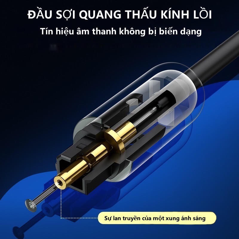 Dây audio quang (Toslink, Optical) UGREEN (đen) hàng chính hãng