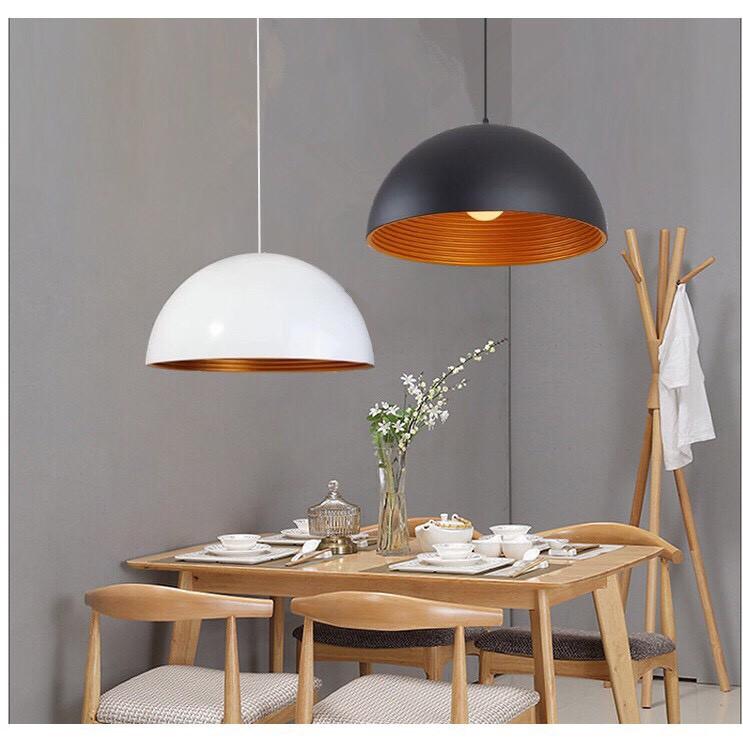 Đèn thả trang trí bàn ăn, nội thất mũ cối lòng vàng size TO - Tặng kèm bóng LED CAO CẤP