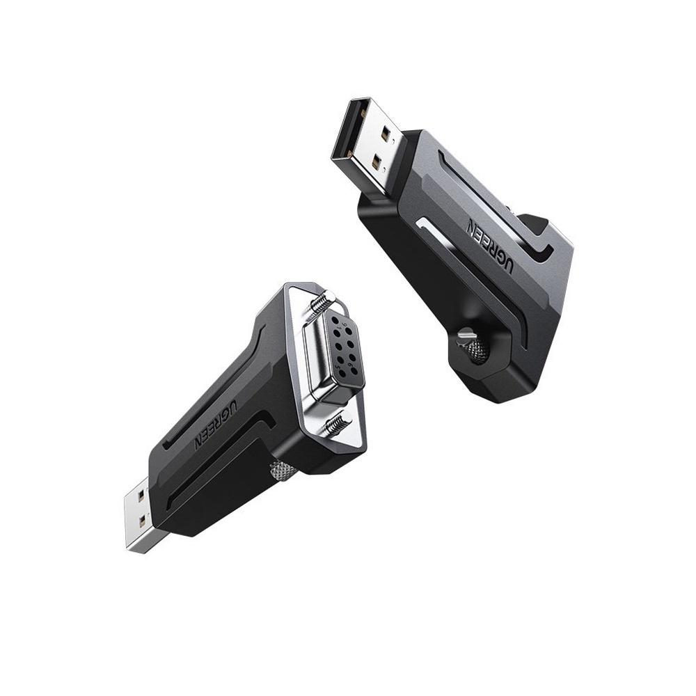 Đầu Chuyển USB 2.0 Sang Com RS232 80111 màu đen CM236 | Dây Dẹt, Dài Khoảng 1m | Windows -
