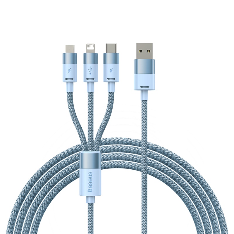 Cáp sạc nhiều đầu Baseus StarSpeed 1-for-3 Fast Charging Data Cable USB to M+L+C 3.5A 1.2m (Hàng chính hãng)