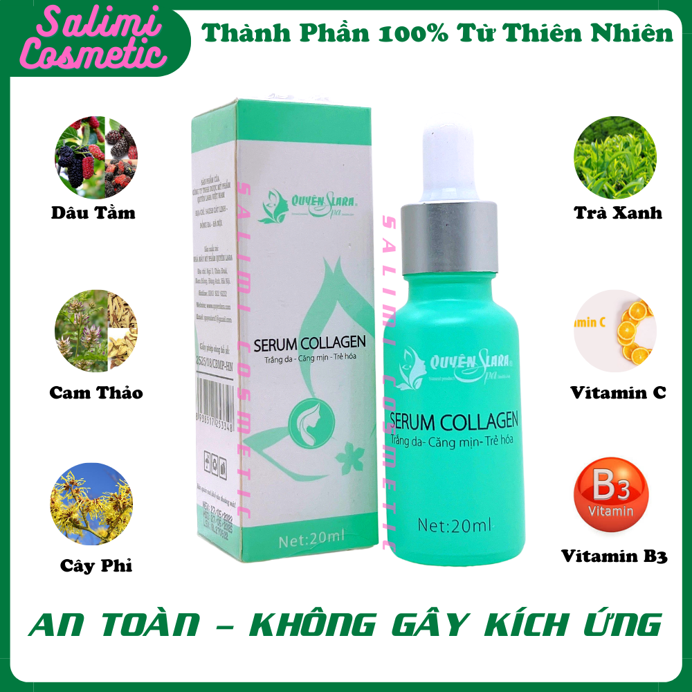 Tinh Chất Dưỡng Da SERUM COLLAGEN Quyên Lara - Trẻ Hoá Làn Da, Cung Cấp Dưỡng Ẩm Chuyên Sâu, Ngăn Ngừa Lão Hóa Da | Dung Tích 20ml - HÀNG CHÍNH HÃNG