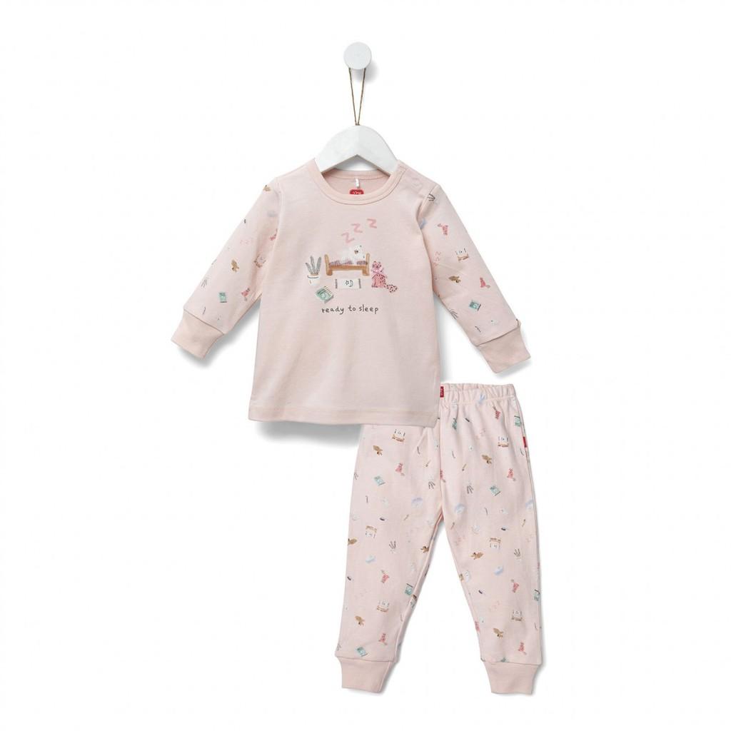 Bộ dài tay thun cotton bé gái 2-5 tuổi