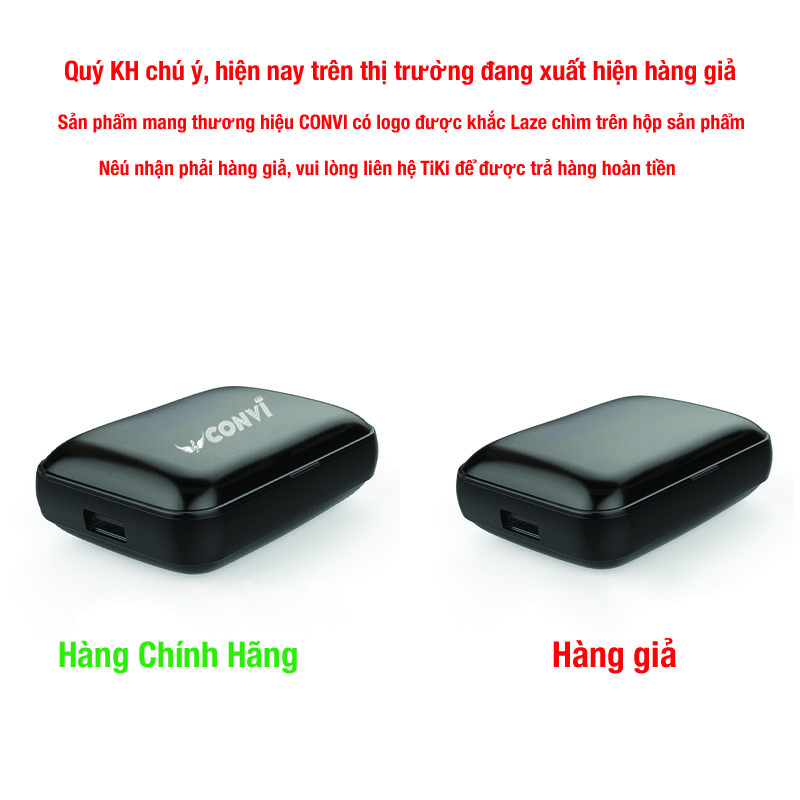 Tai Nghe Bluetooth Thể Thao True WireLess CONVI CVF9 | Âm thanh 8D Hifi | Kháng nước IPX5 | Pin 1200 mAh kiêm sạc dự phòng | Đèn led hiển thị pin tai nghe - Hàng Chính Hãng