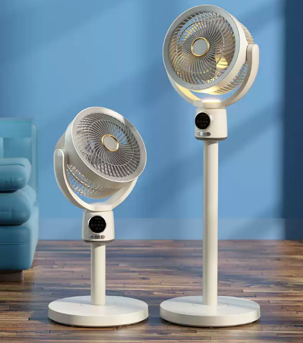 Quạt Đứng Để Bàn 2in1 Đối Lưu Luồng Gió Siêu Mát Không Dây pin lithium 5 chế độ gió hẹn giờ BREEZE CARESSES FAN