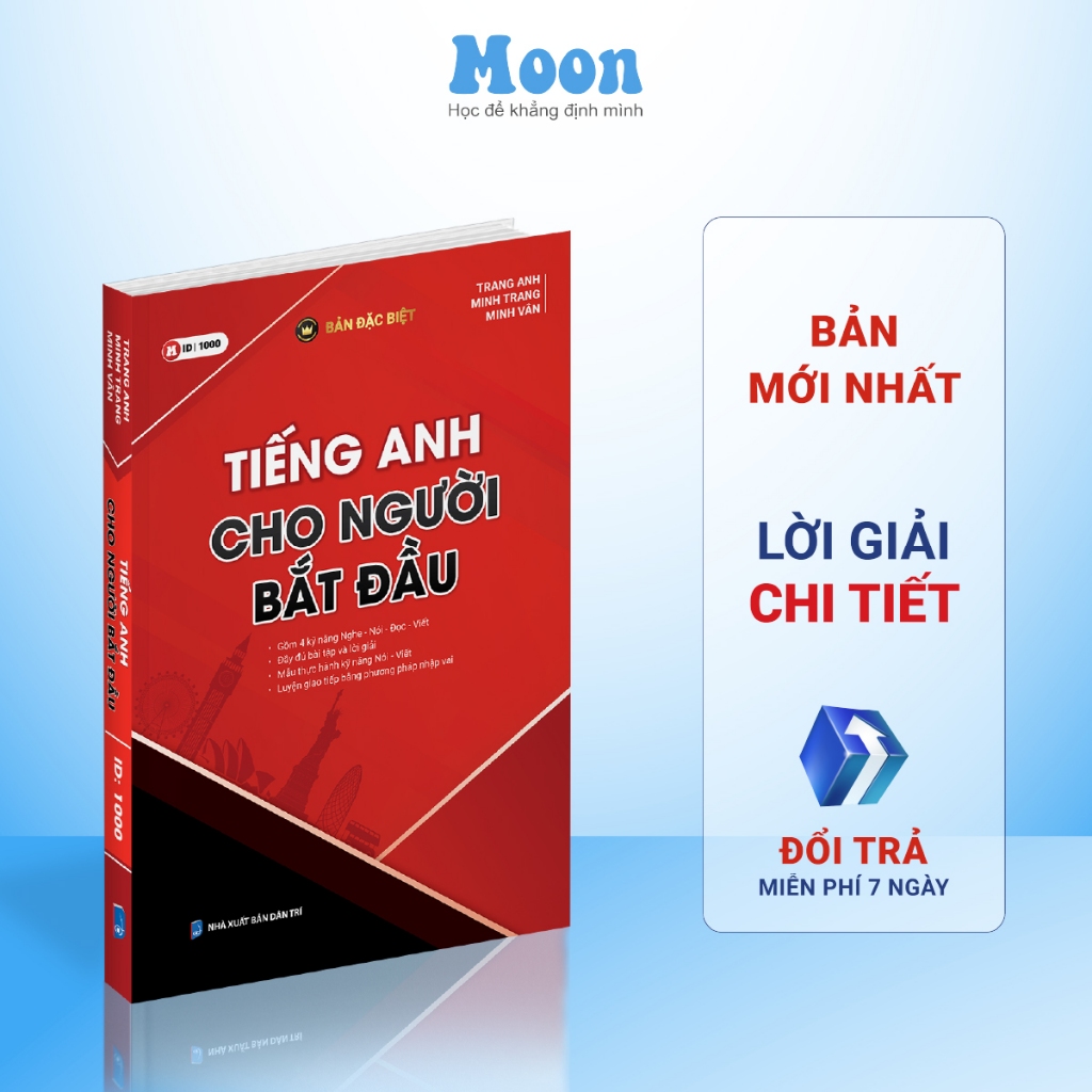 Hình ảnh Sách Tiếng anh cho người bắt đầu Bản Đặc Biệt dành cho người mất gốc tiếng Anh Moonbook