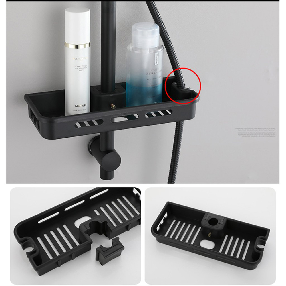 Bộ Vòi Hoa Sen Tắm Nóng Lạnh Đen Schmidt - Củ Sen inox 304 Sơn Đen Chịu Nhiệt Cao Cấp, Thiết Kế Sang Trọng, Đa Chức Năng, Có Kệ Để Dầu Gội Phòng Tắm-Hàng Chính Hãng