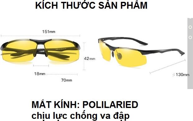 Kính Mát Nam (Kính Râm) Phân Cực Thời Trang đi ngày và đêm chống chói