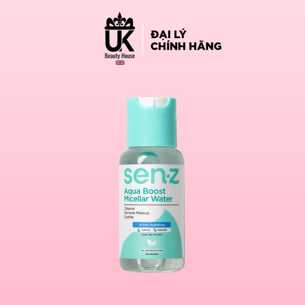 Nước Tẩy Trang Micellar Water Chiết Xuất Trà Xanh Làm Sạch Cấp Ẩm Sâu SenZ Aqua Boost 50ml