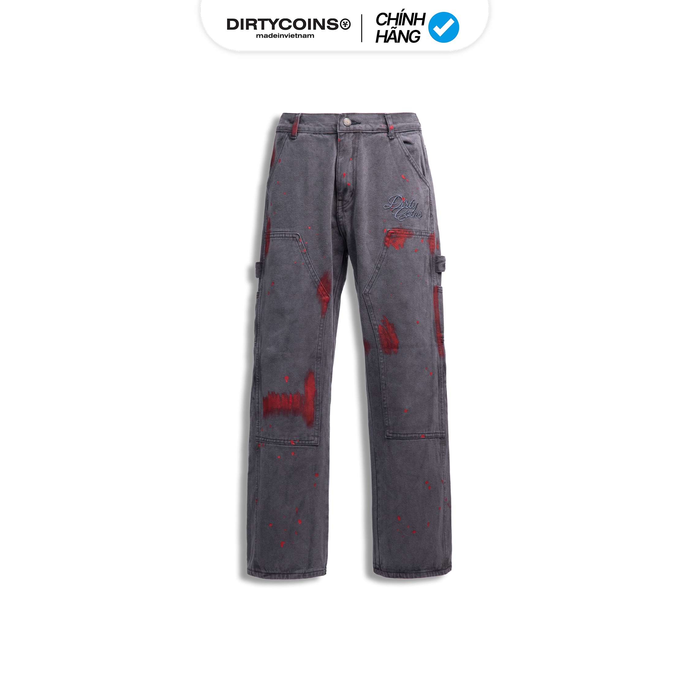 Quần DirtyCoins Splatter Double Knee Pants - Grey