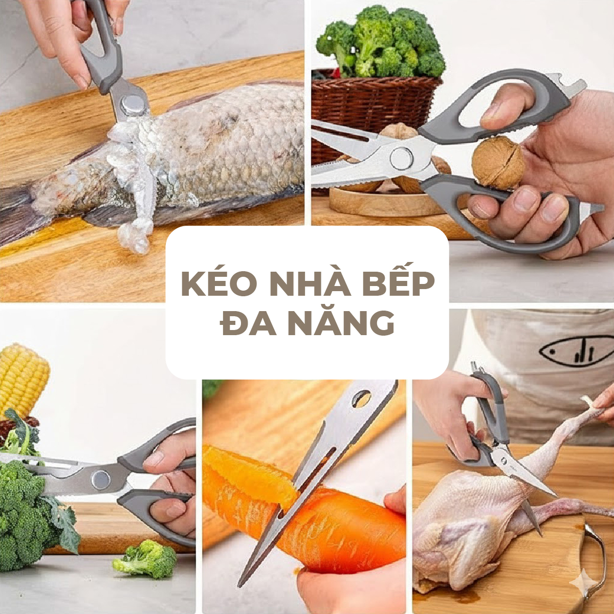 Kéo nhà bếp đa năng Lebenlang LBL1958 inox 304 kèm bao đựng nam châm tiện lợi - hàng chính hãng