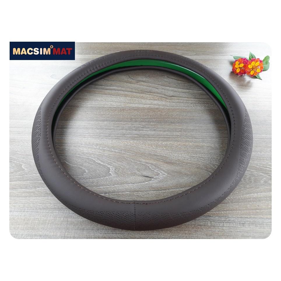 Bọc vô lăng cao cấp Macsim L202 chất liệu da thật - Khâu tay 100% size M màu cà phê