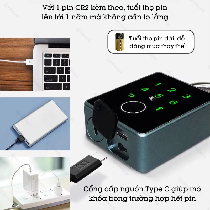 Ổ Khóa Thẻ Từ Mật Khẩu Mã Số Vân Tay Thông Minh Hỗ Trợ Chìa Cơ T55D