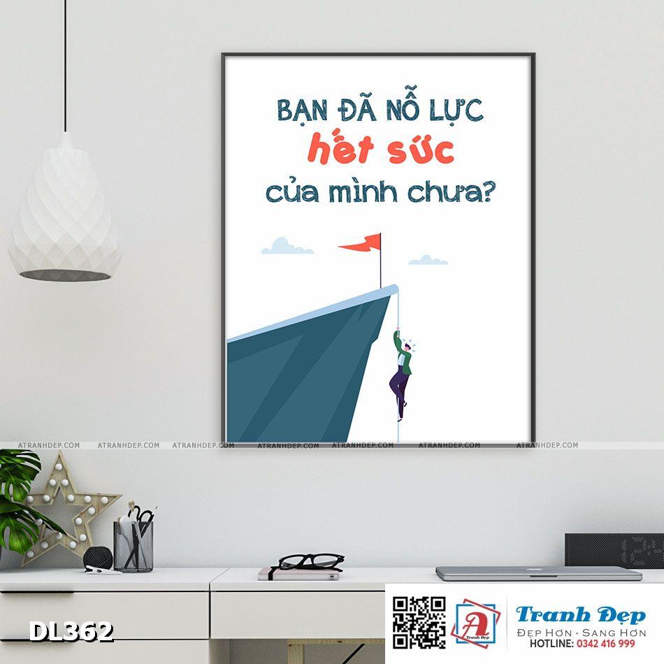 Tranh động lực trang trí phòng làm việc - Bạn đã nỗ lực hết sức của mình chưa? - DL362