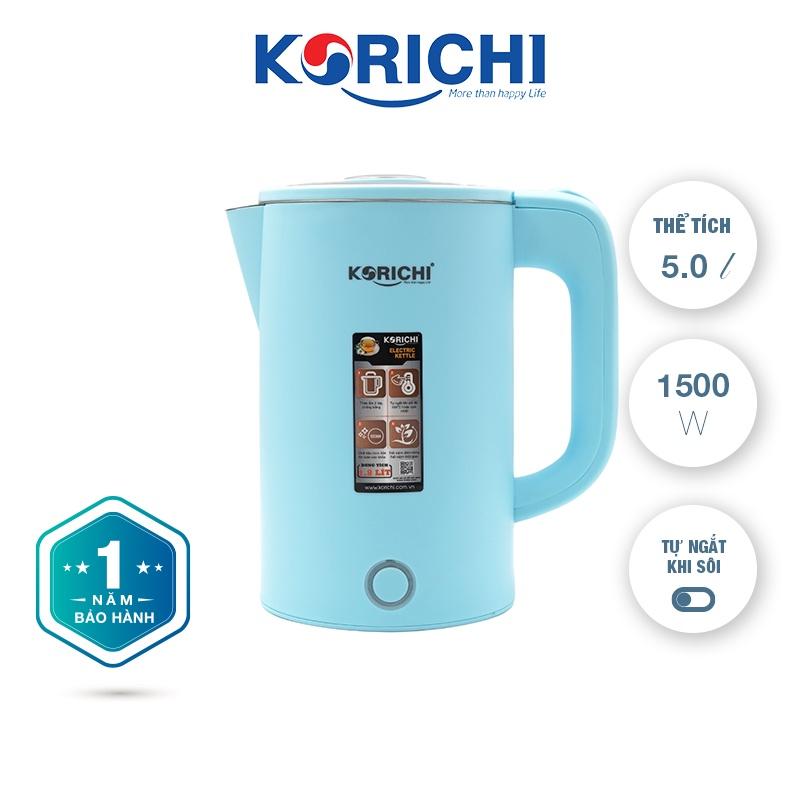 Ấm siêu tốc Korichi - KRC - 5186 - 1.8L 1800W - Bảo hành 12 tháng ( Hai màu kem, xanh)- Hàng chính hãng