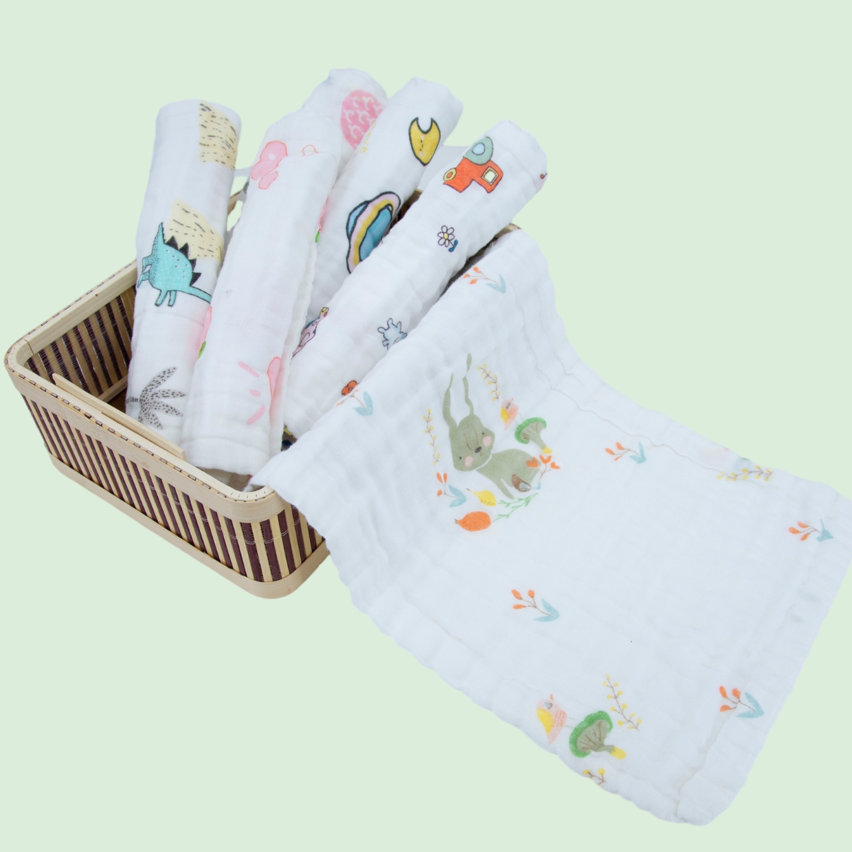 Set 2 khăn tắm Muslin cao cấp Miracle Baby cho bé mềm mịn, an toàn cho làn da bé kích thước 25x70cm