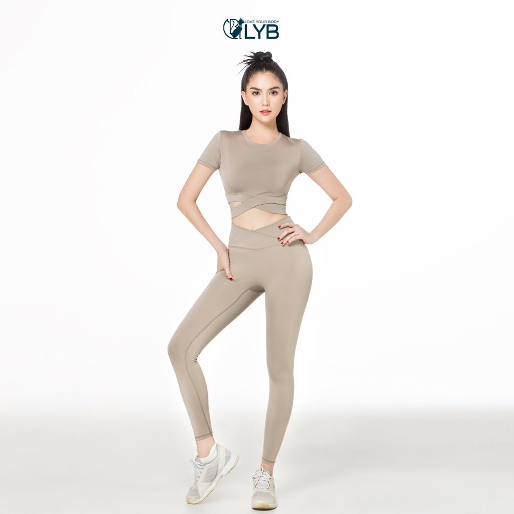 Bộ đồ tập thể thao gym yoga dài cá tính năng động màu xám LYB - FW22-S00001A