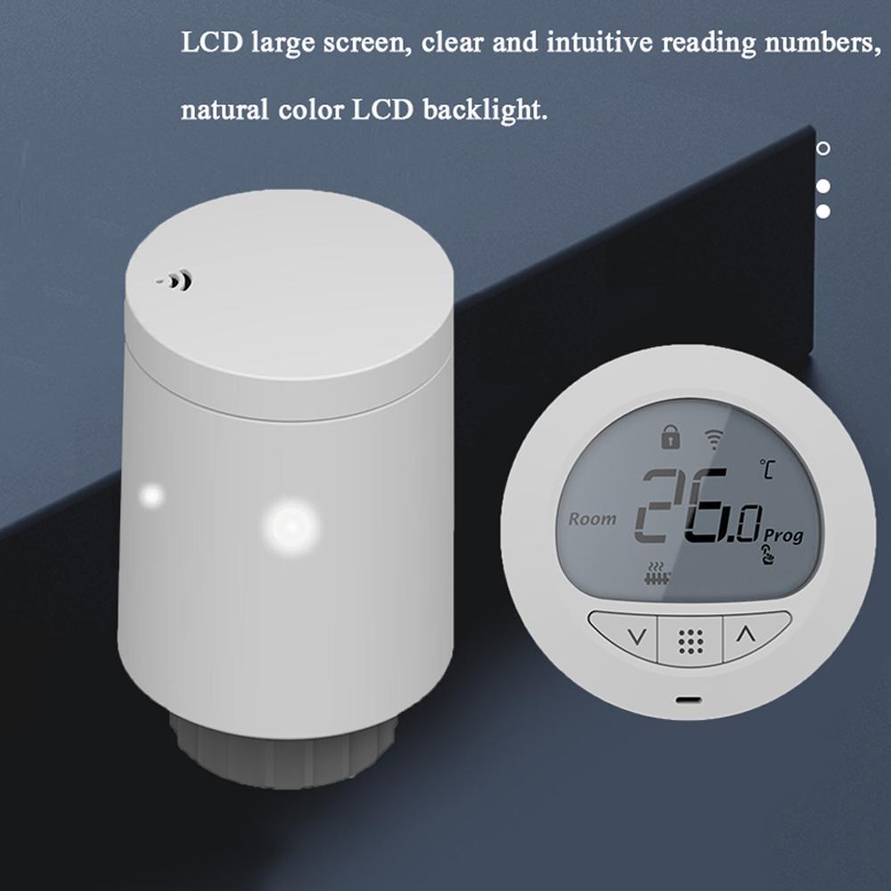 Tuya Zigbee Thermostatic Radiator Valves Intelligent Wireless Mobilephone App Control Home Heating Thermostat Temperature Controller Radiator Thermostat Compatible with Amazon Alexa Google Home