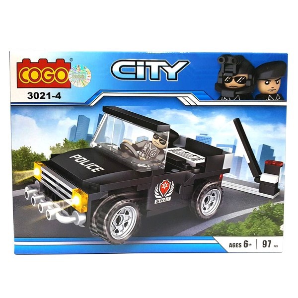 COGO - CITY - 3021 COMBO 8 HỘP Mô Hình Lắp Ráp Xe Cảnh Sát