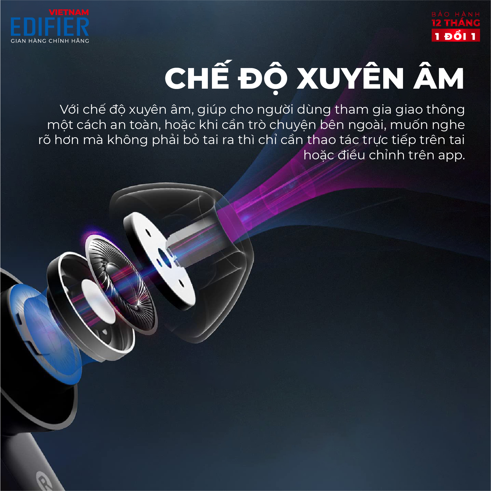 Tai nghe bluetooth EDIFIER NEOBUDS PRO Thời lượng pin 24 giờ HIRES Audio Wireless Chống ồn chủ động 6 micro đàm thoại - Hàng phân phối chính hãng