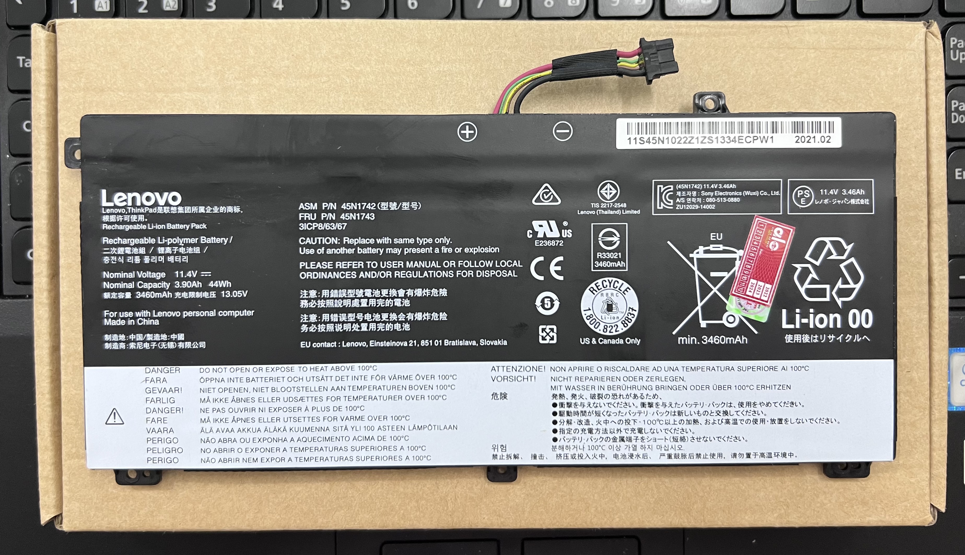 Pin Dành Cho Laptop ThinkPad T550 T550S T560 W550S P50S 45N1742 45N1743 44W 3460mAh NEW-ZIN