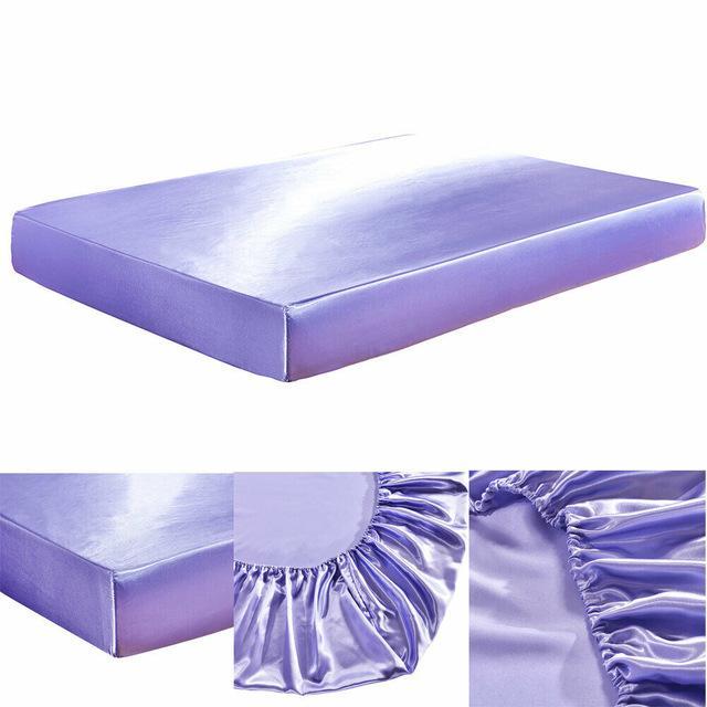 15 Faroot Lụa Satin Giường Trang Bị Tấm Thun Tờ Polyester & Cotton Đơn