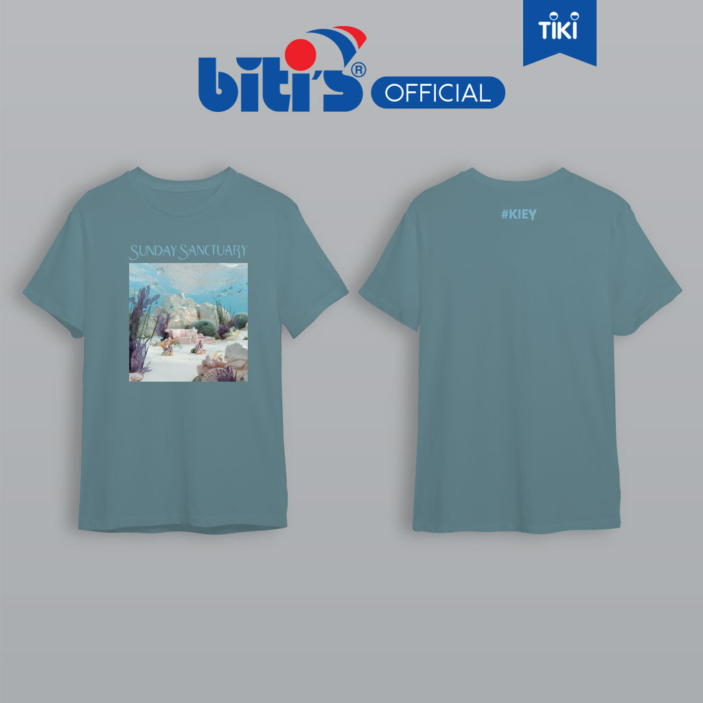 [BST đặc biệt BITI'S X KIEY] Áo Thun Cotton Biti's Kiey Unisex Teal Ocean T-Shirt BOU000900XLC (Xanh Lá Cây)