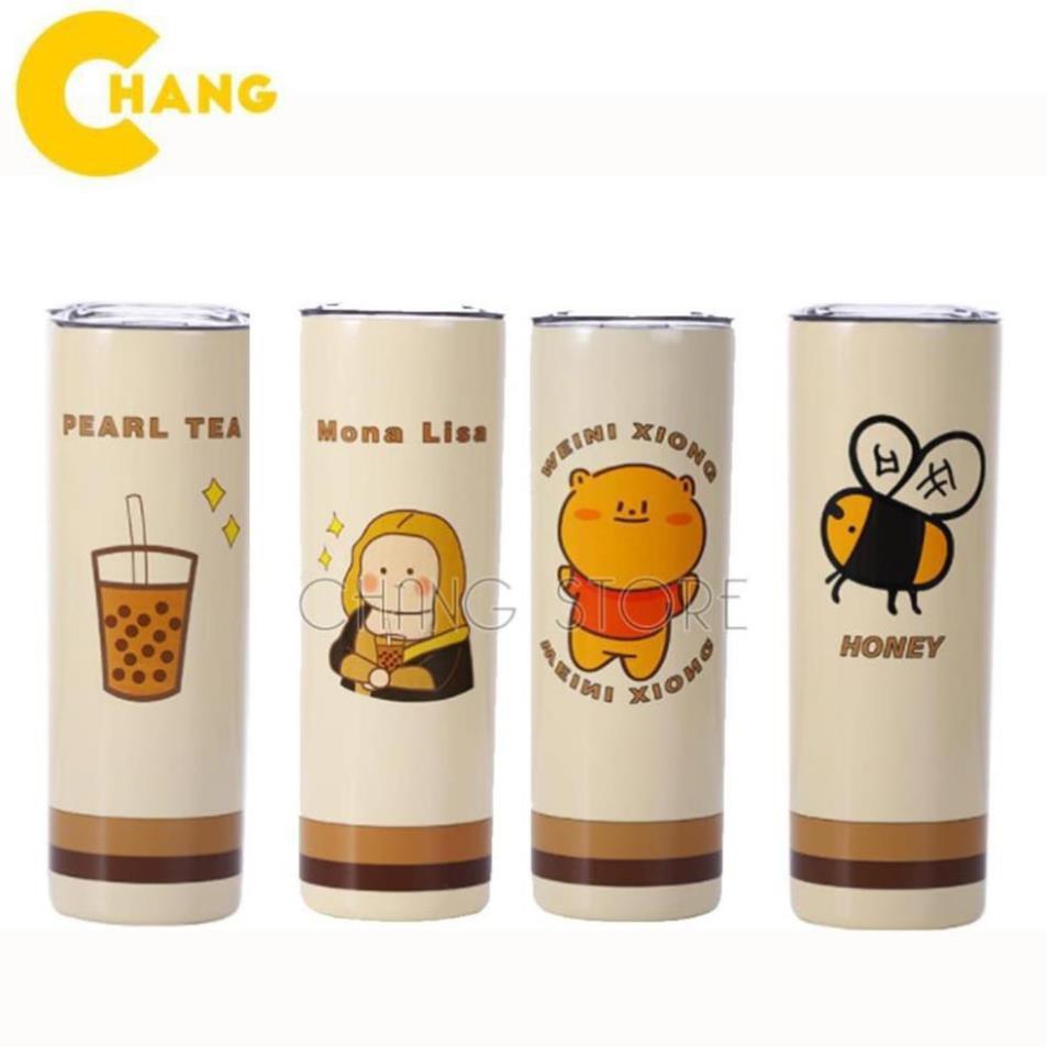 Bình giữ nhiệt inox 304 dung tích 650ml, ly giữ nhiệt cách nhiệt, chống va đập họa tiết con ong siêu hot