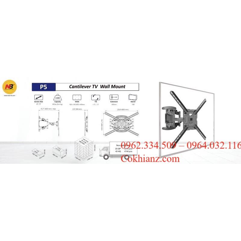 KHUNG TREO TIVI GÓC XOAY ĐA NĂNG NK P5