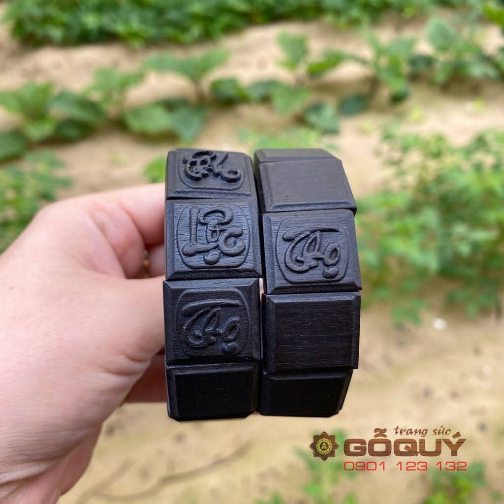 Vòng tay Phúc Lộc Thọ gỗ mun