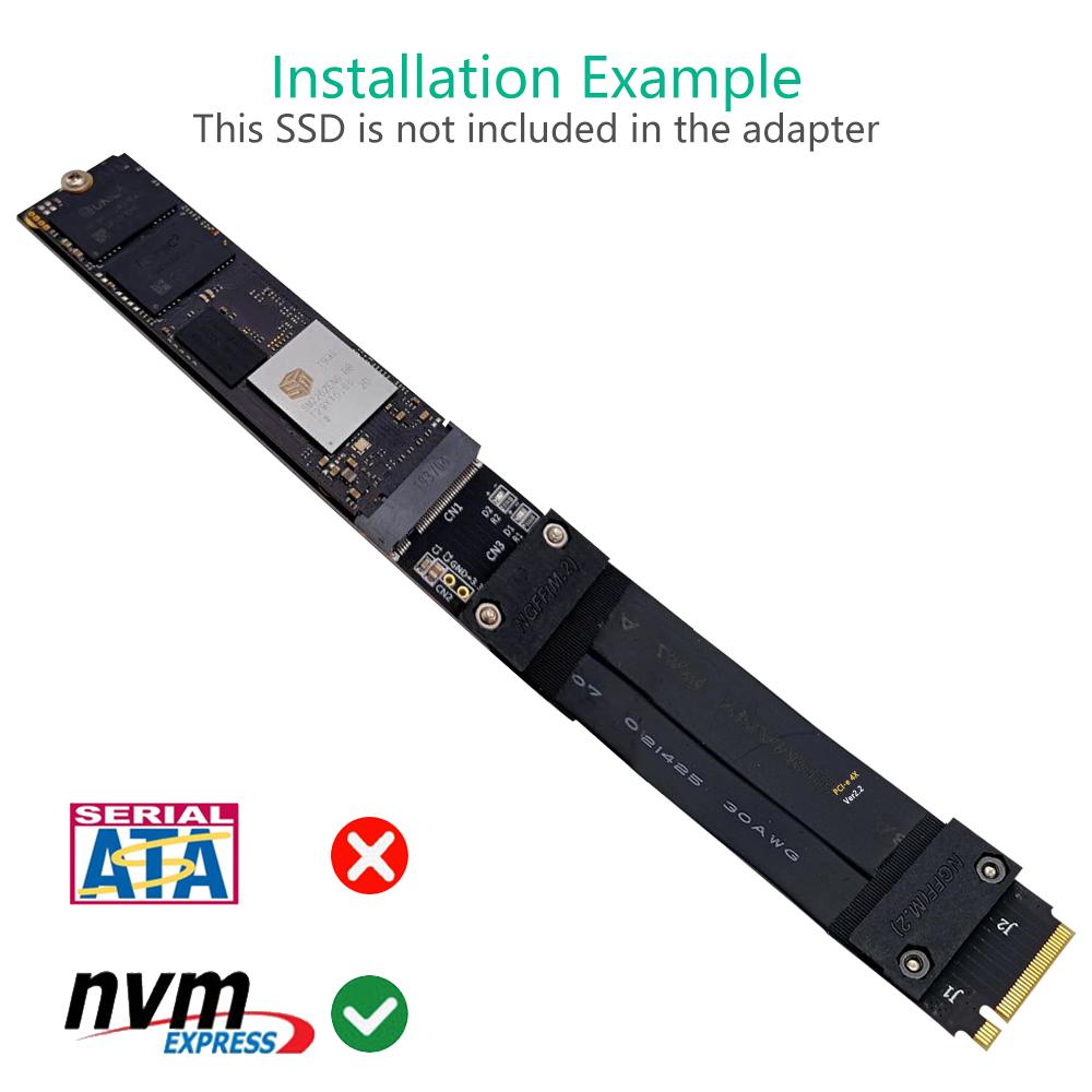 M.2 NVMe SSD Solid State Drive Extension Cable M.2 M-key High-speed SSD Extended Line Support 2230/2242/2260/2280 SSD