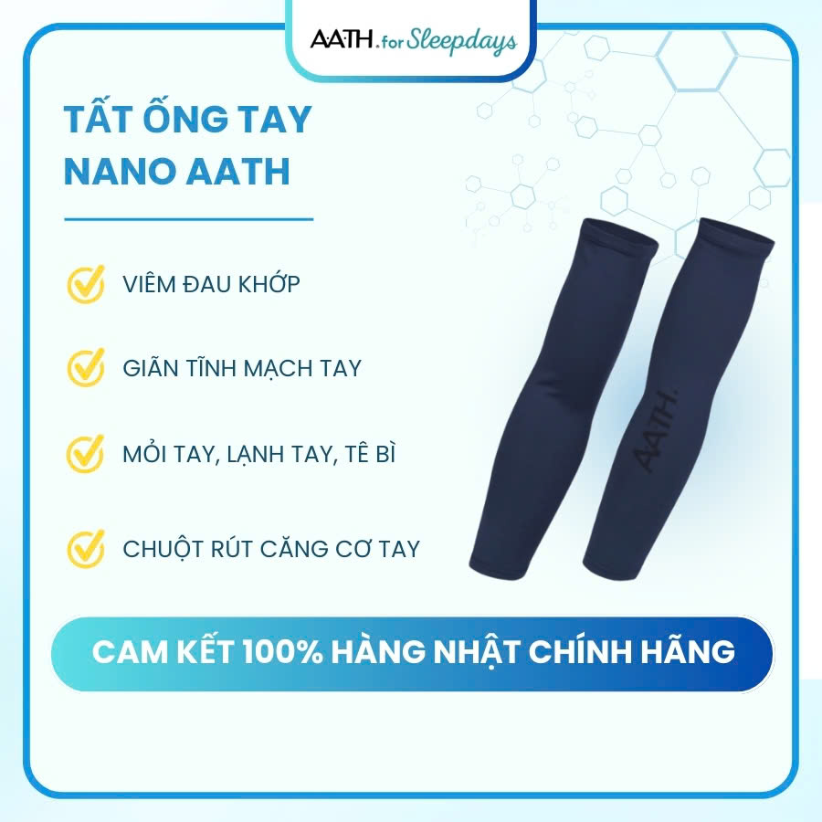 Vớ ống tay nano AATH Japan cải thiện đau mỏi tay, viêm đau khớp