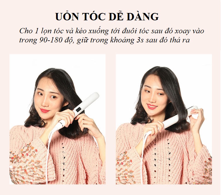 Máy Uốn Tóc, Ép Duỗi Tóc 2in1 PA001 Có Chỉnh Được Nhiệt Độ Giúp Duỗi Thẳng, Làm Xoăn 2in1 Chuẩn Salon tại Nhà