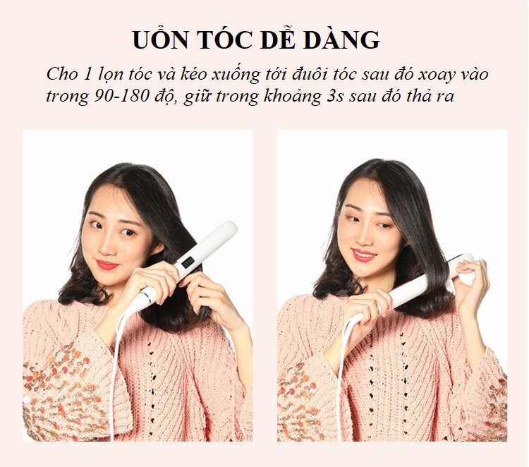 Máy Tạo Kiểu Tóc Ép, Uốn Tóc Paonoca Có Chỉnh Nhiệt Hàn Quốc PA01