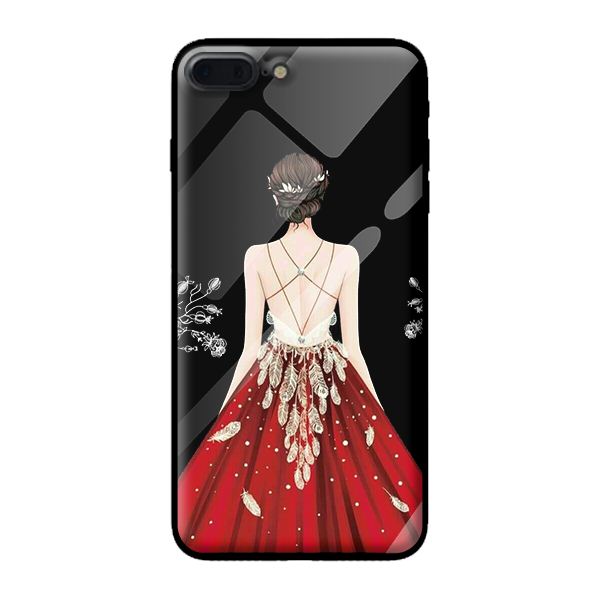 Ốp kính cường lực cho iPhone 7 Plus mẫu công chúa 1 - Hàng chính hãng