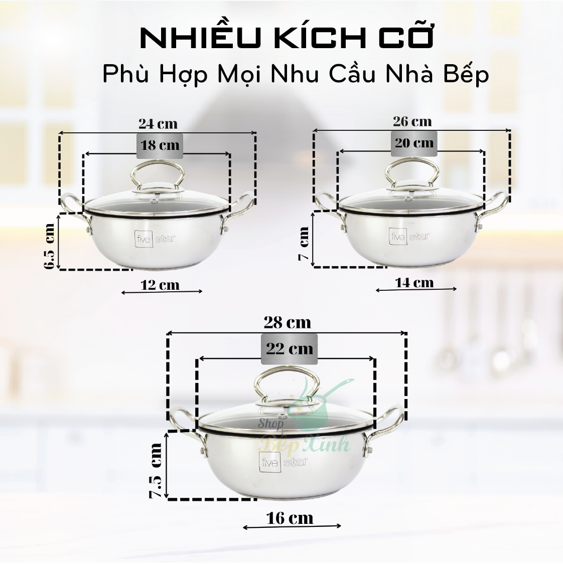 Nồi Kho Cá 3 Đáy Chống Dính 20cm Fivestar