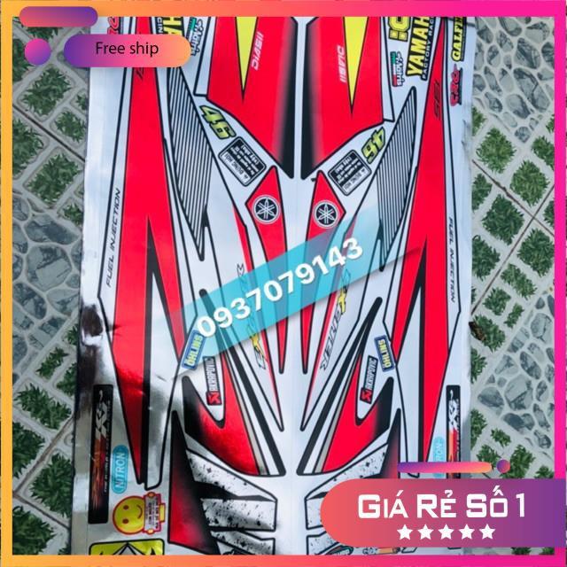 Tem rời dành cho xe Exciter 2010 đỏ đen chất liệu Crom