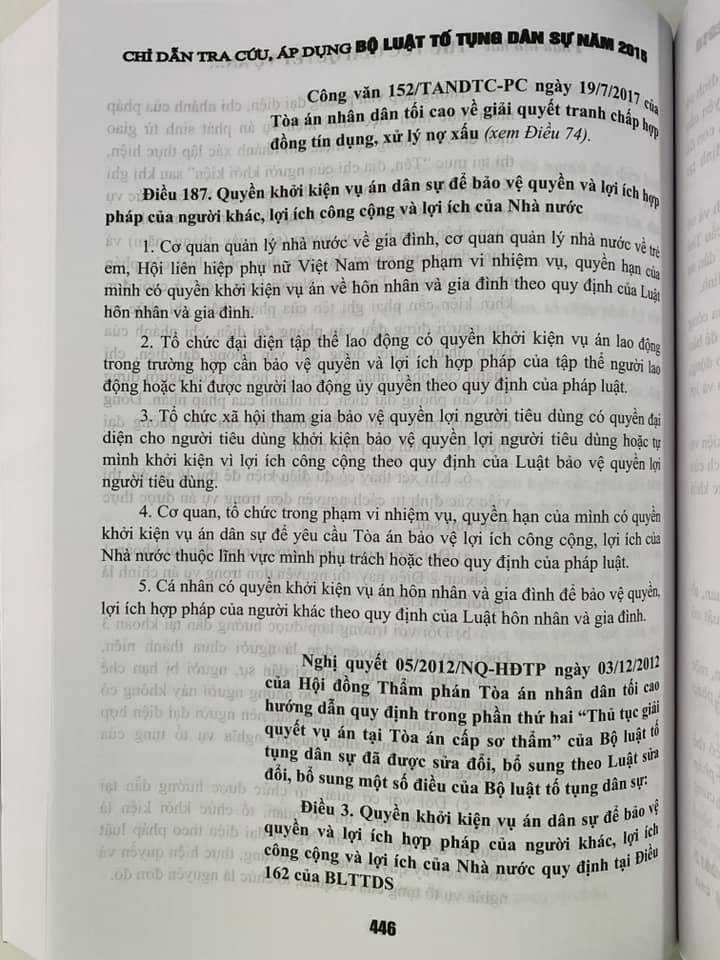 Chỉ dẫn tra cứu, áp dụng Bộ luật tố tụng dân sự năm 2015