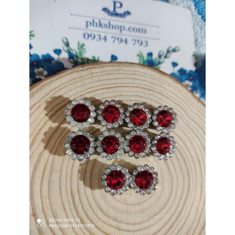 Hạt đá pha lê nguyên liệu oản handmade 1.2cm