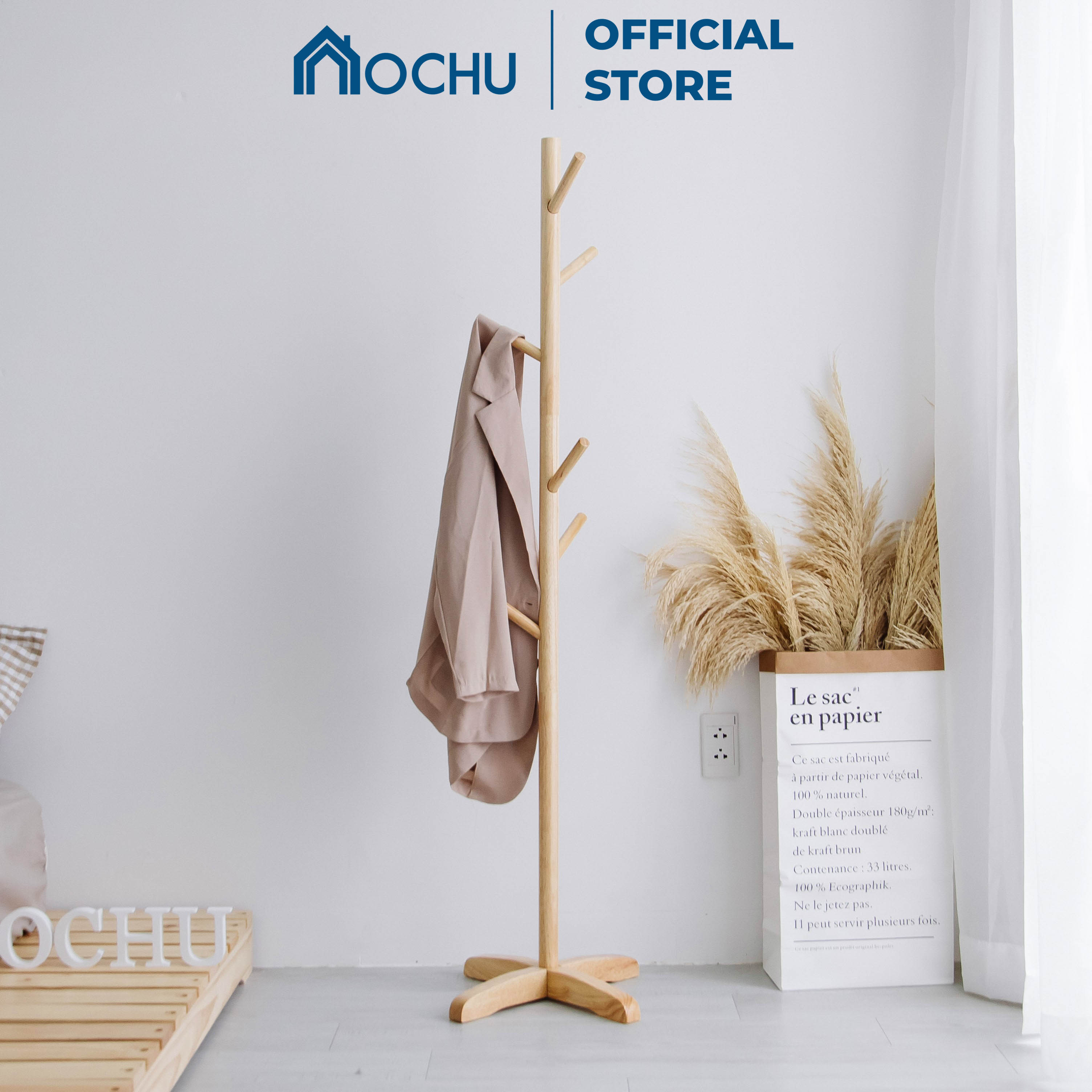 Cây Treo Quần Áo Đứng Bằng Gỗ OCHU - Standing Hanger - Black