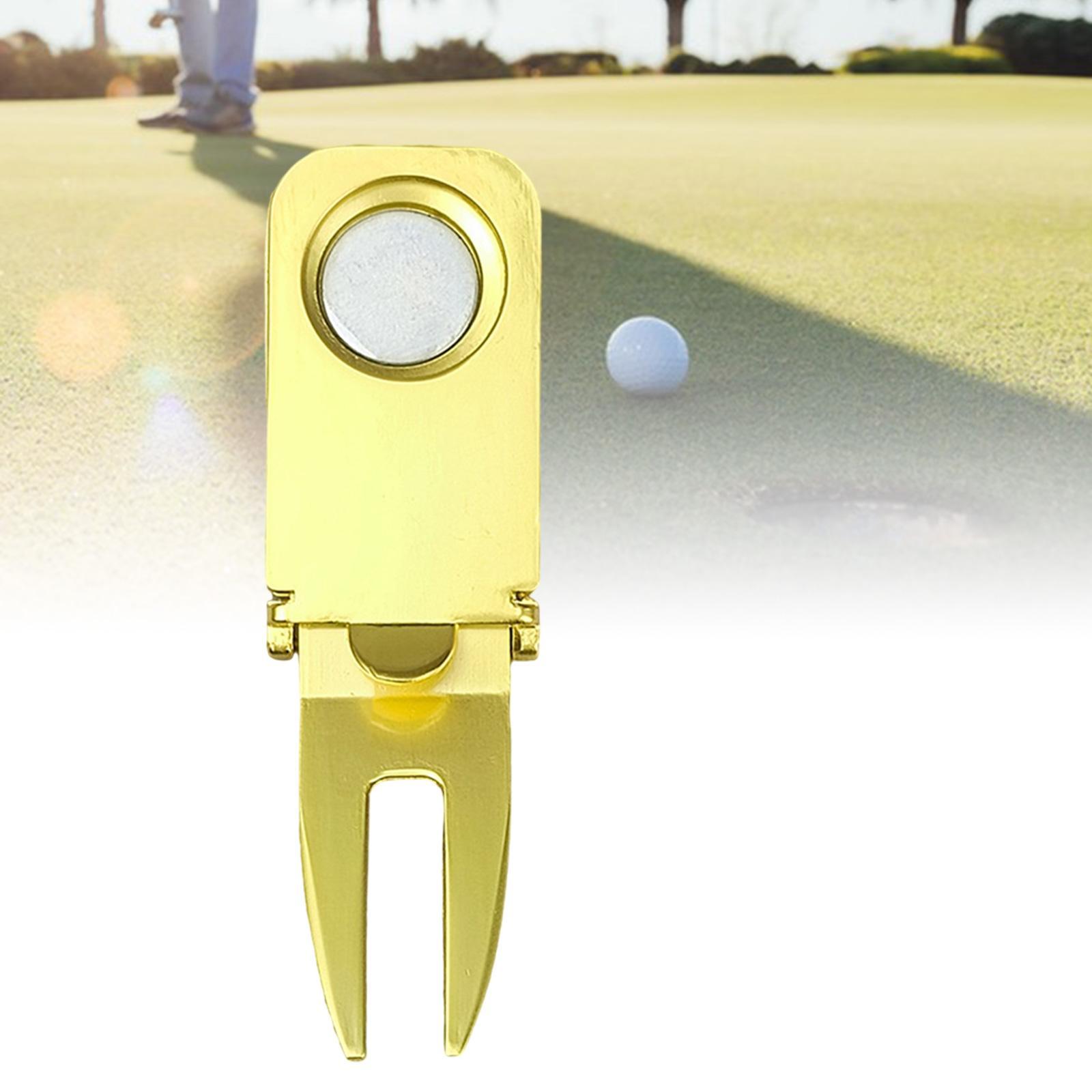 Green Fork, Golf Putting Green Fork, Golf Ball Marker Metal Portable Golf Repair Tool, for Lovers Women Birthday Gifts