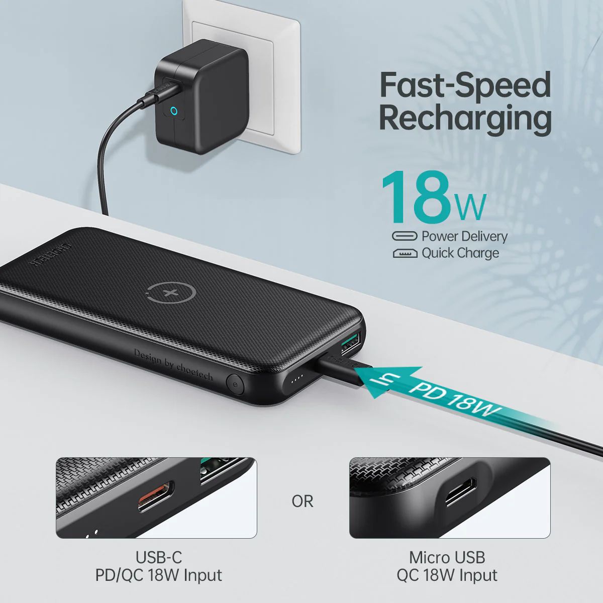 Pin dự phòng Choetech B650 Sạc Không Dây PD20W dung lượng 10000mAh (hàng chính hãng)