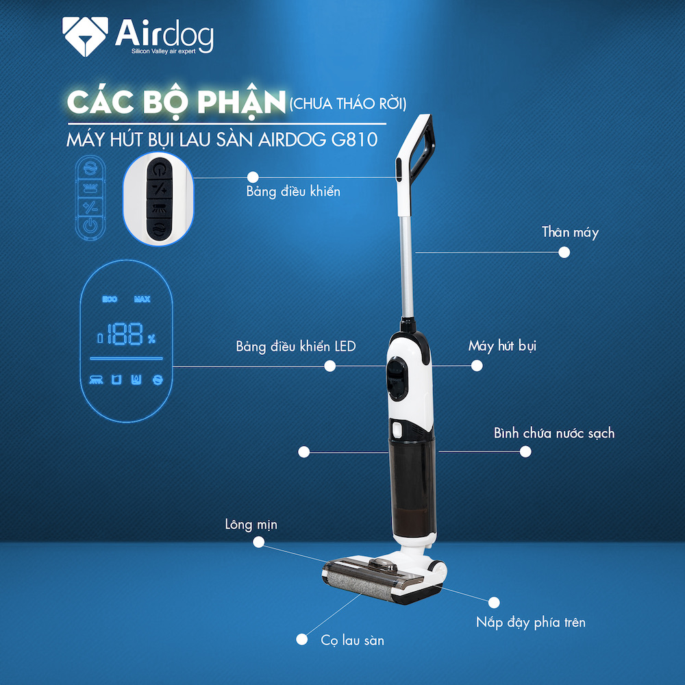Máy hút bụi lau sàn Airdog GT810 - Bảo hành chính hãng 12 tháng