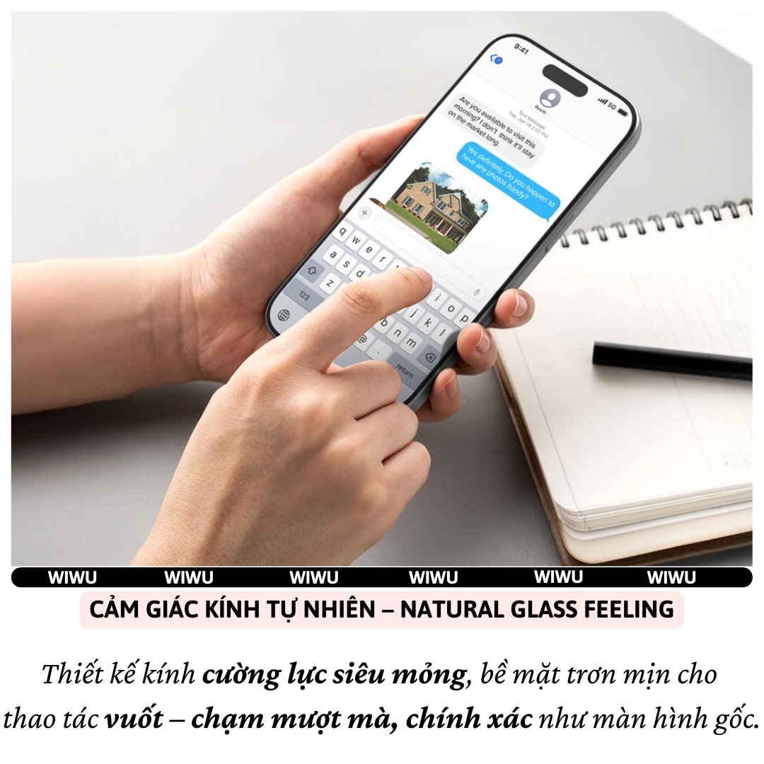 Dán kính cường lực Full màn hình WIWU UltraClear HD Transparency 9H cho iPhone 17 Air 16 15 14 13 12 11 Pro Max / Plus - Trong Suốt HD, Chống Trầy, Chống Vân Tay Cho iPhone, Lớp phủ Oleophobic cao cấp - Hàng nhập khẩu