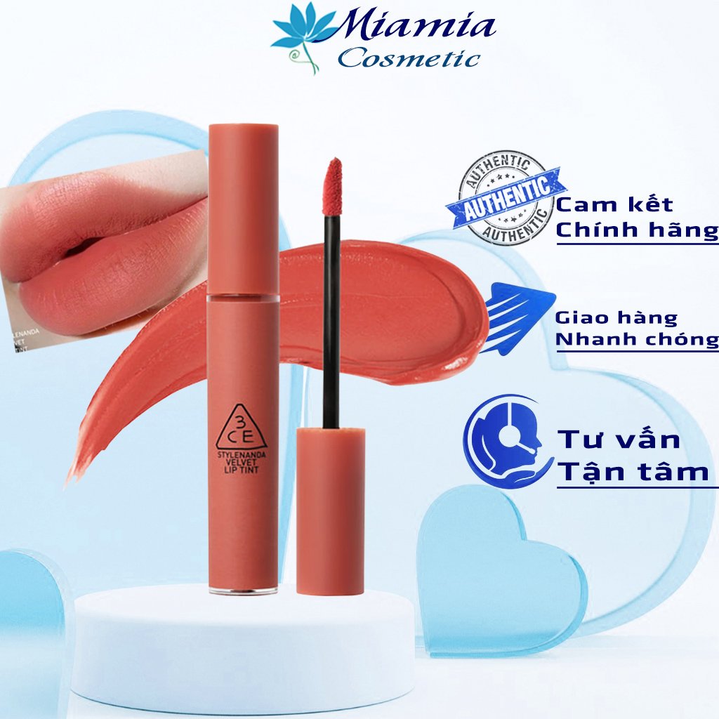 Son 3CE Velvet Lip Tint Going Right – Màu Cam Hồng Đất [CAM KẾT NHẬP KHẨU CHÍNH HÃNG 100%]